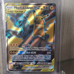 Pokemon Company Pikachu & Zekrom GX TAG TEAM Full Art Holo 162/181 SM Team Up - Image 1