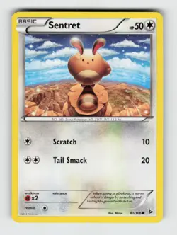 Sentret 81/106 Common Flashfire Pokemon 2014 Moderately Played - Image 1