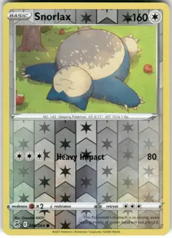 Snorlax 206/264 Common Fusion Strike Pokemon Reverse Holo Lightly Played - Image 1