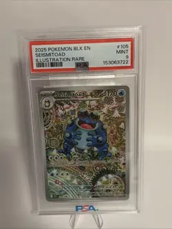 SEISMITOAD 105 PSA 9 2025 POKEMON BLK EN-BLACK BOLT ILLUSTRATION RARE - Image 1