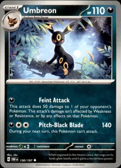 Umbreon 130/197 Pokemon Obsidian Flames Uncommon NM - Image 1