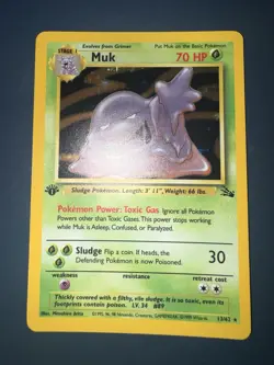 Pokemon 1999 Muk 1st Edition Holo Rare Fossil 13/62 NM+ - Image 2