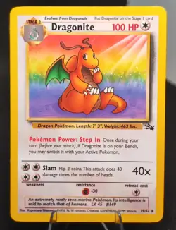 Pokemon TCG WOTC Dragonite Fossil Set 19/62 Rare Unlimited English 1999 LP/NM - Image 1