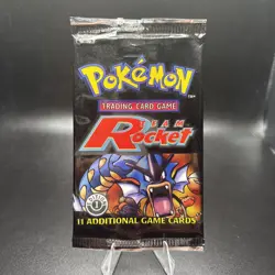 Pokemon TCG Team Rocket 1st Edition Empty Booster Pack Wrapper Gyarados Art - Image 1