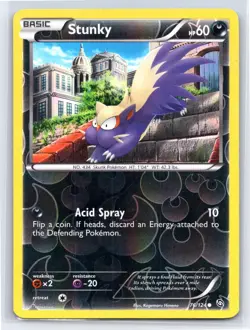 Stunky 76 - Pokemon Dragons Exalted - Common Reverse Holo - Heavily Played - Image 1