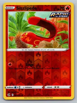 Sizzlipede 047/264 Common Fusion Strike Pokemon Reverse Holo Near Mint - Image 1