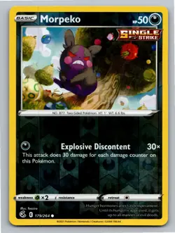 Morpeko 179/264 Common Fusion Strike Pokemon Reverse Holo Lightly Played - Image 1