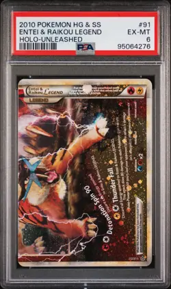 Entei & Raikou Legend Bottom Half Holo PSA 6/Pokemon 2010 Unleashed - Image 3