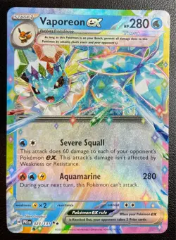 Pokemon TCG SV Prismatic Evolutions 023/131 Vaporeon ex Double Rare PRE EN - Image 1