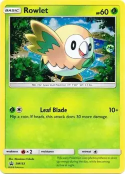 1x Rowlet - SM153 - SM Black Star Promo Heavily Played Pokemon SM Black Star Pro - Image 1