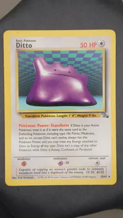 Ditto NM Fossil 18/62 Vintage Pokemon - Image 1