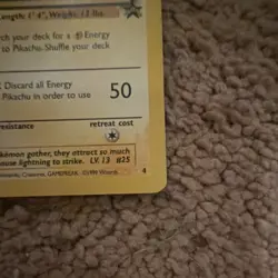 Wizards of the Coast Pikachu Wotc Promo #4 English Basic Regular 50 HP 1999 - Image 4