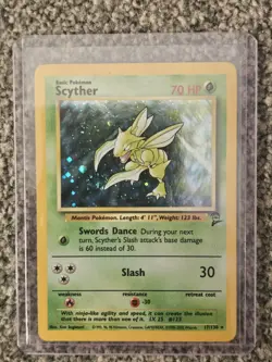 Pokemon TCG Base Set 2 Scyther 017/130 Holo Rare 70 HP English 1999 Basic - Image 1