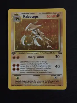 Pokemon TCG Kabutops Holo Rare 1st Edition - Image 1