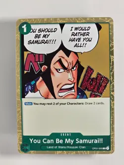 You Can Be My Samurai!! (Pirate Foil) OP01-055 - C , Foil , LP - One Piece - Image 1