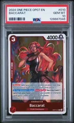PSA 10 ONE PIECE #010 BACCARAT 2024 500 YEARS IN THE FUTURE OP07 010 POP 11 - Image 1