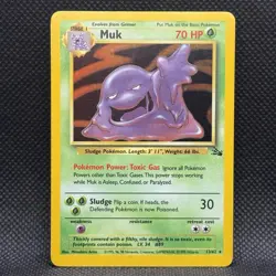 Pokemon Muk Fossil 13/62 Holo Rare LP/NM Vintage WotC 1999 TCG Unlimited - Image 1