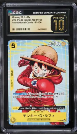 ✨✨ CGC 10 Pristine One Piece P-106 MONKEY D. LUFFY Promo Cards Jpn - Image 1