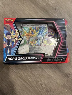 READ! Pokemon TCG Hop's Zacian ex Box Kit w/ 3 Promo Cards + Oversized Card - Image 1