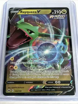 Rayquaza V 100/159 Crown Zenith Ultra Rare Holo Pokemon TCG Card NM - Image 1