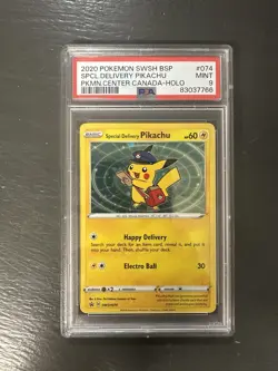 2020 Pokemon Pikachu Special Delivery SWSH074 Pokecenter Promo PSA 9 - Image 2
