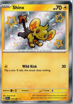Pokemon Card - Shinx Paldean Fates 135/091 Shiny Rare Holo Near Mint - Image 1