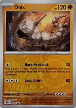 090/182 ONIX REVERSE HOLO PARADOX RIFT POKEMON CARD - Image 1