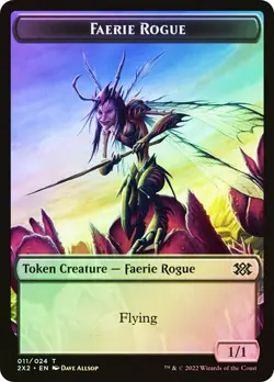 Magic The Gathering MTG TREASURE // FAERIE ROGUE TOKEN FOIL Double Masters 2022 - Image 2
