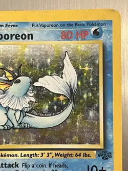 Vaporeon 12/64 Holo Rare Jungle 1999 Pokemon EN HP WOTC Unlimited Vintage - Image 3