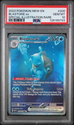 2023 POKEMON MEW EN-151 #200 BLASTOISE ex PSA 10 QT - Image 1