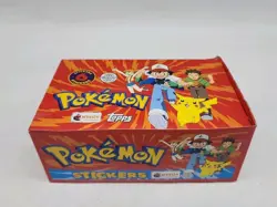 NEW 1999 Topps Merlin Pokemon Box, 100 Sticker Packs, 600 Stickers Total Vintage - Image 1