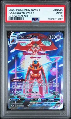 PSA 9 Deoxys Vmax GG45/GG70 Pokemon Crown Zenith Galarian Gallery - Image 1