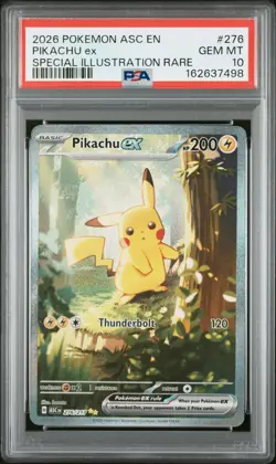 2026 POKEMON ASC EN-ASCENDED HEROES SPECIAL ILLUSTRATION RARE PIKACHU EX PSA 10 - Image 1