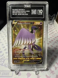 2022 Pokemon SWSH Brilliant Stars 181/172 Galarian Articuno V SR TAG 10 (954) - Image 1
