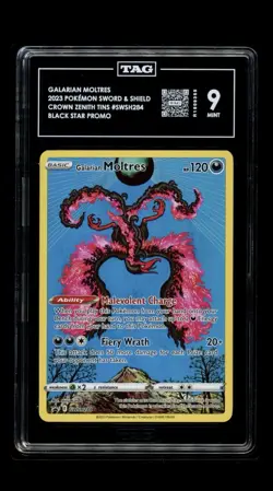 Galarian Moltres SWSH284 Black Star PROMO Pokemon Sword and Shield TAG 9 MINT B - Image 1