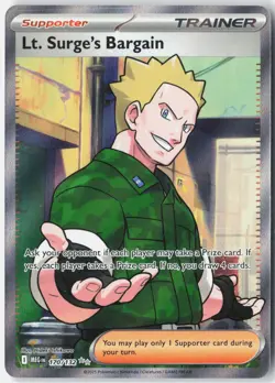 Lt. Surge's Bargain 170/132 Ultra Rare Mega Evolution Pokemon Holo Near Mint - Image 1