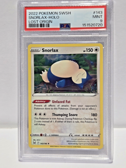 PSA9 2022 Pokemon Lost Origin Snorlax Holo #143/196 Mint - Image 1