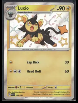 Luxio 136/091 Shiny Rare Paldean Fates Pokemon Holo Near Mint - Image 1