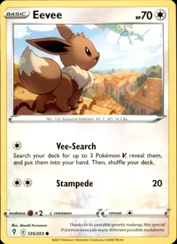 Eevee 125/203 Pokemon Evolving Skies Common NM - Image 1