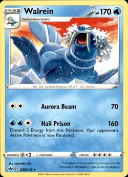 Walrein 039/198 Pokemon Chilling Reign Rare NM - Image 1