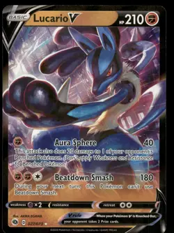 Lucario V 027/073 Holo V Rare Champion's Path Pokemon Near Mint - Image 1