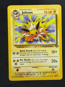 POKEMON UNGRADED JOLTEON 20/64 R WOTC JUNGLE UNLIMITED HP NON HOLO PKM-250 - Image 2