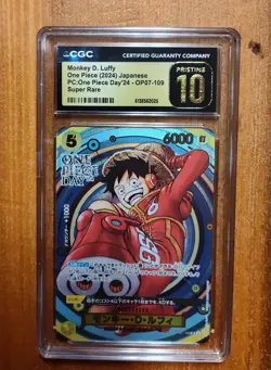 One Piece 2024 JPN Monkey D. Luffy One Piece Day '24 OP07-109 SR CGC 10 Pristine - Image 1