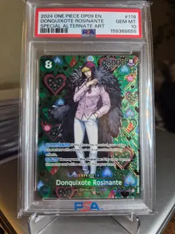 2024 One Piece OP09 EN Donquixote Rosinante OP09-119 ALT ART PSA 10 Gem Mint - Image 1