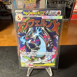 Pokemon TCG Mega Charizard X EX 023 Me: Mega Evolution Promo Holo Full Art - Image 1