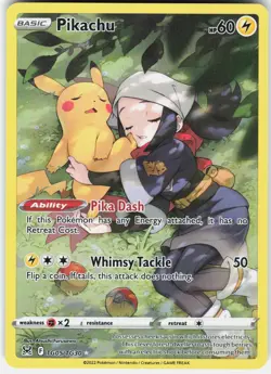 Pokemon Pikachu TG05/TG30 Holo Lost Origin Trainer Gallery Pokemon Holo NM - Image 1