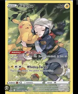POKEMON Pikachu TG05/TG30 Swsh11: Lost Origin Trainer Gallery Holo IR Full Art - Image 3