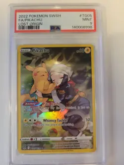 Pokemon 2022 Lost Origin Pikachu Trainer Gallery Full Art TG05/TG30 Swsh11 PSA 9 - Image 1