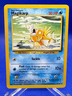 1999 WOTC 35/102 - Unlimited Uncommon MAGIKARP Base Set POKEMON CARD - LP - Image 1