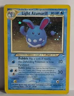 Light Azumarill 13/105 Neo Destiny Holo Rare Vintage Yuka Morii Pokemon TCG Card - Image 1